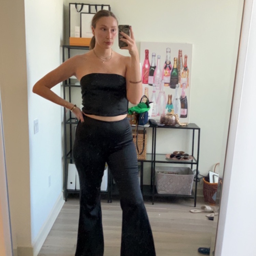Black satin set